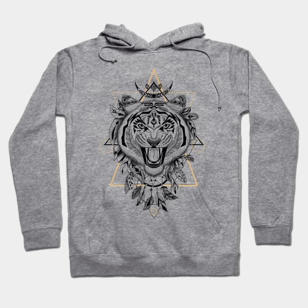 Tiger in aztec style Hoodie by fears